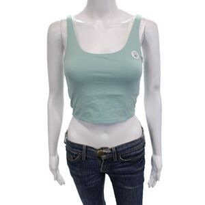 Splits 59 Women Cropped Basic Light Blue Square Neck Tank Size XS